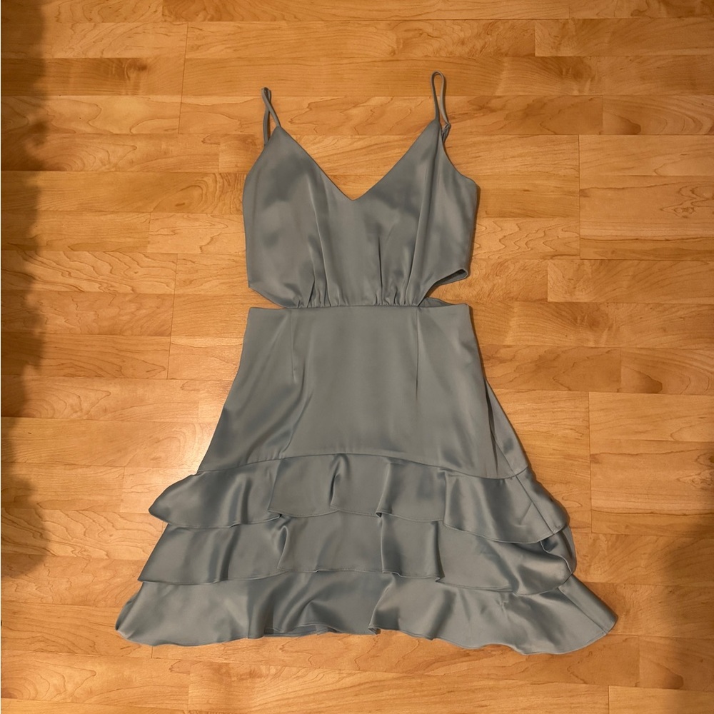 Wayf Satin Blue Mini Dress